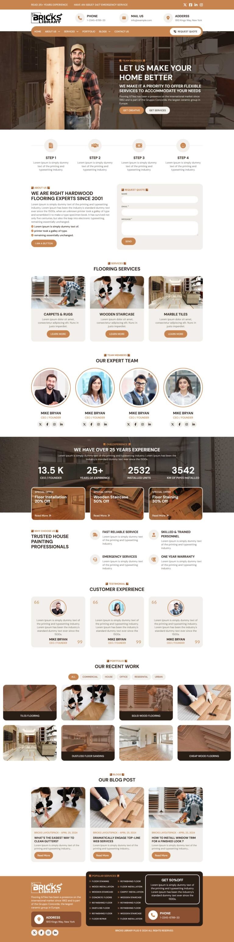 Bricks Flooring Services Template
