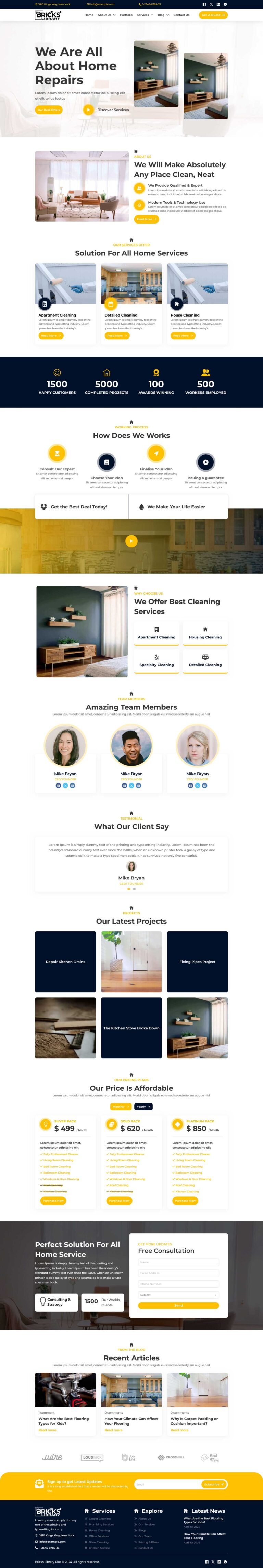 Bricks Home Service Template