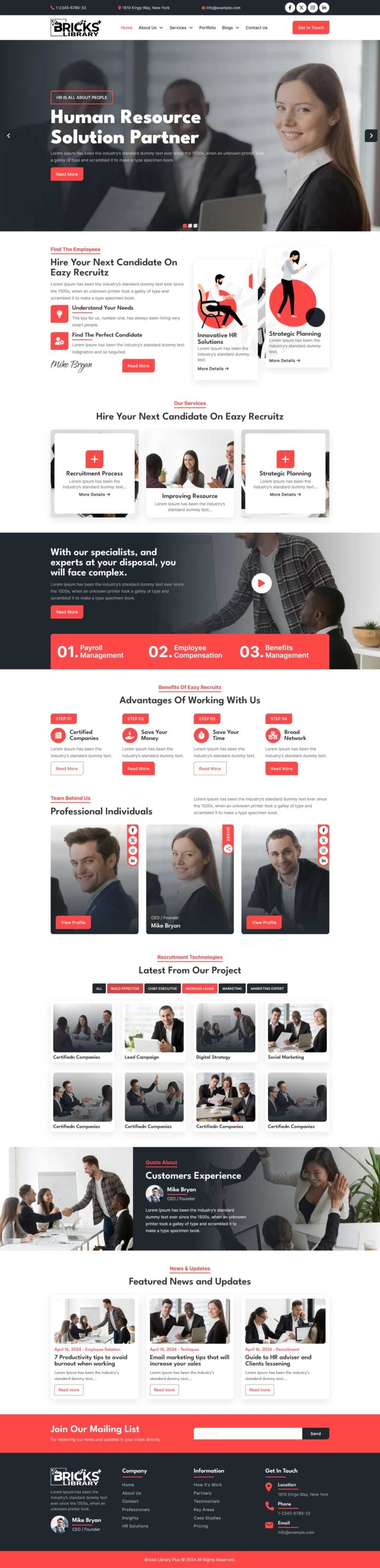 Bricks Recruitment Agency Template