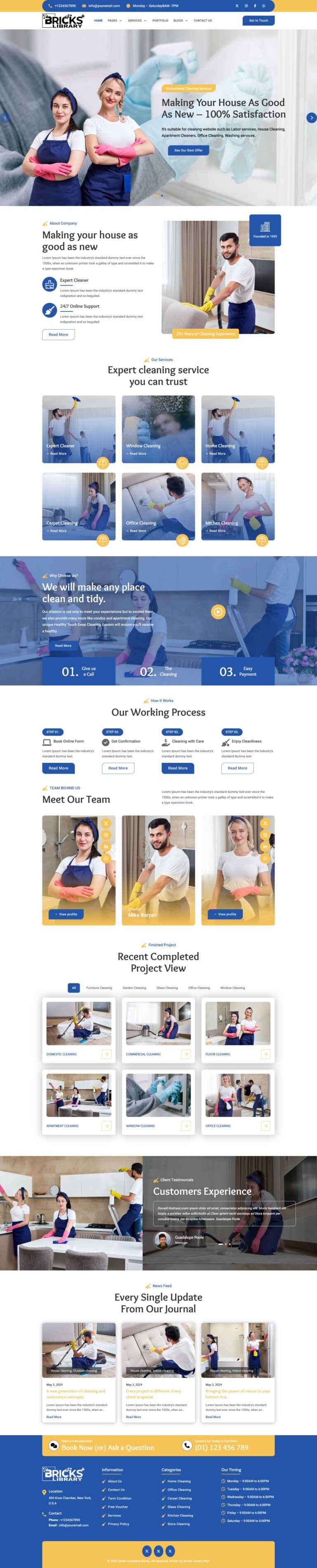 Bricks Cleaning Services Template Pack