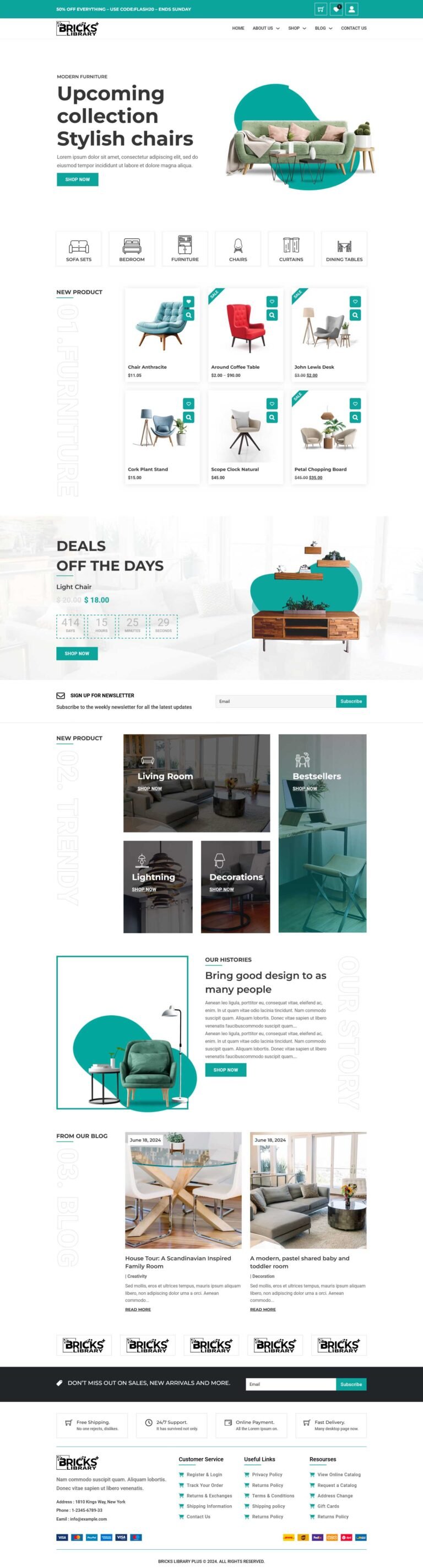 Bricks Furniture Shop Template Pack