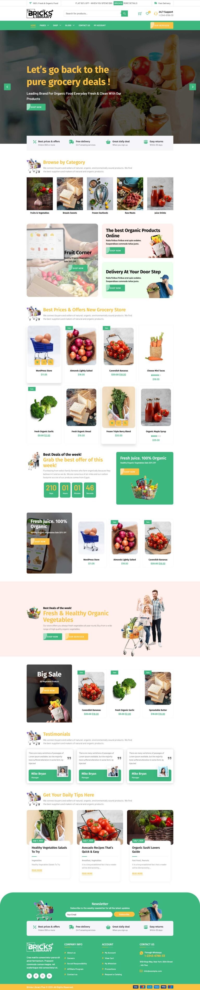 Bricks Grocery Shop Template Pack