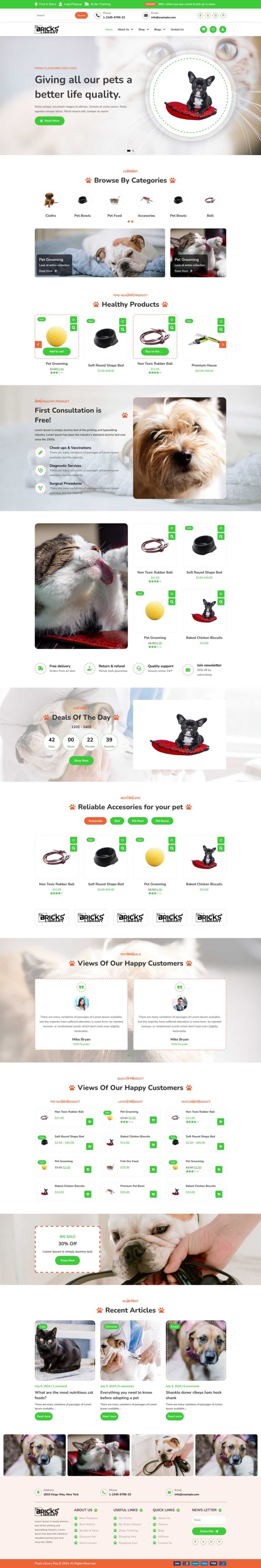Bricks Pet shop Template Pack