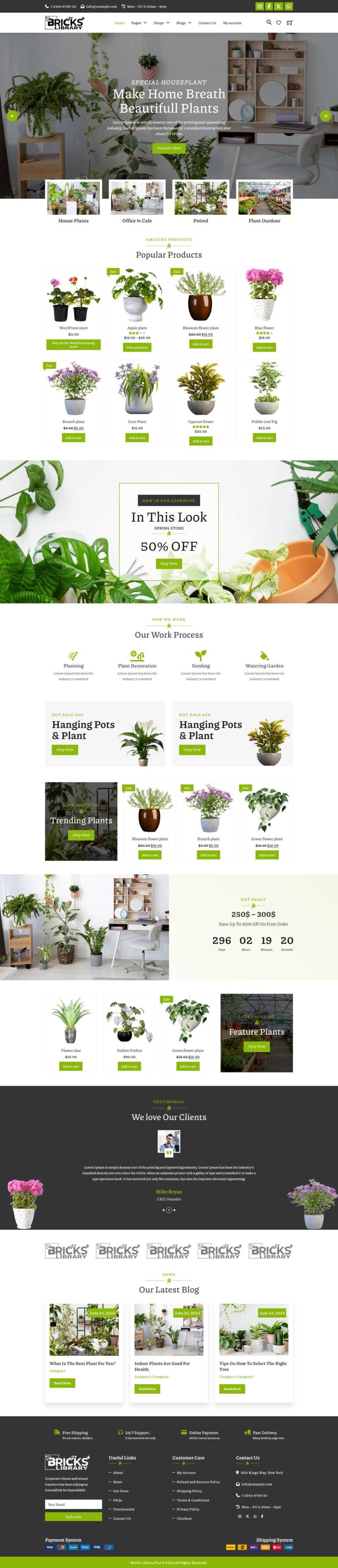 Bricks Plants Shop Template Pack