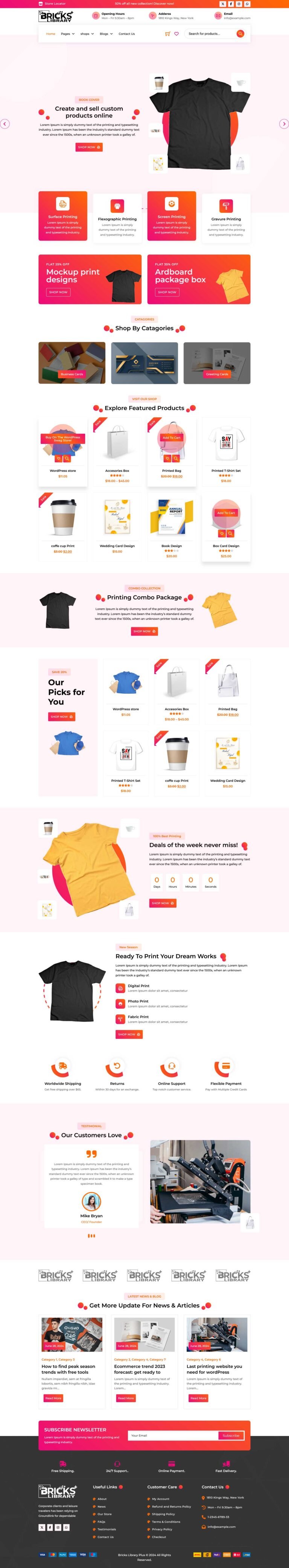 Bricks Print Shop Template Pack