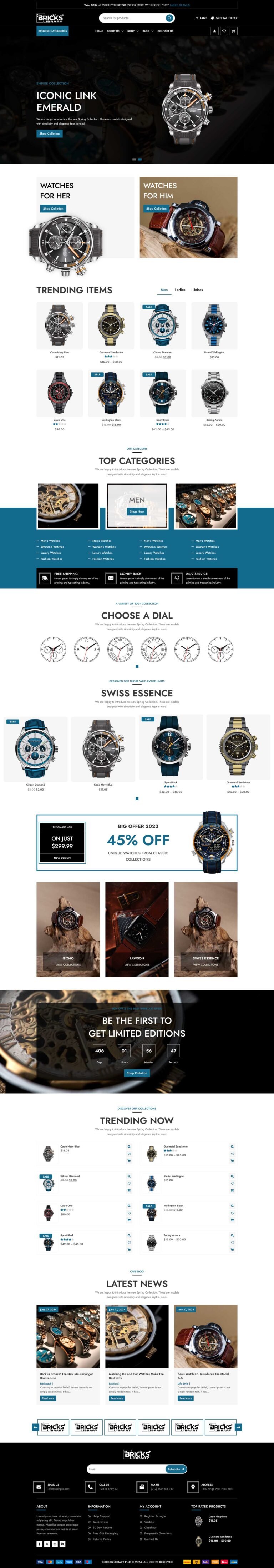 Bricks Watch Store Template Pack