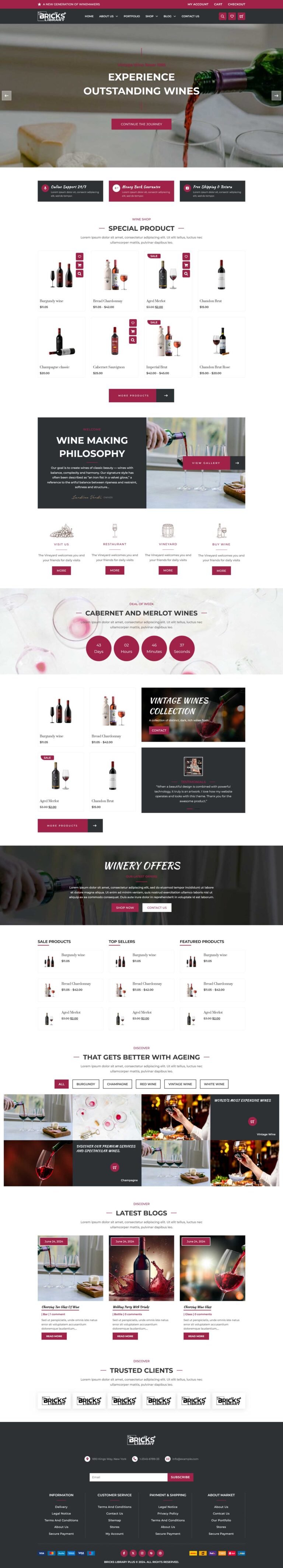 Bricks Wine Bar Shop Template Pack